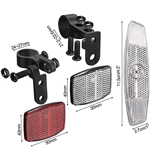 image for Maitys 6 Pcs Bike Front and Rear Reflectors Kit Bicycle Light Safety W