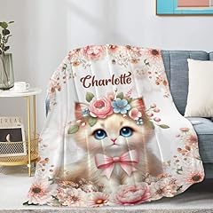 Custom Name Cute Cat Flower