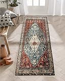 AIZHU Boho Kitchen Runner Rug - 2' x 4.3', Non Slip Thin Entryway Rug Indoor Doormat Persian Area Ru