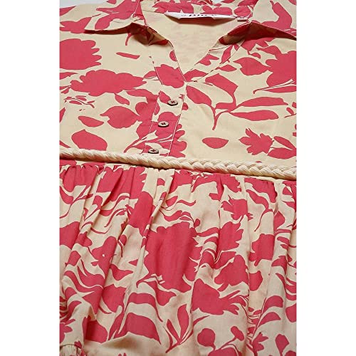 Image of BIBA Women Casual Dress Maxi Cotton Tiered Printed Dress