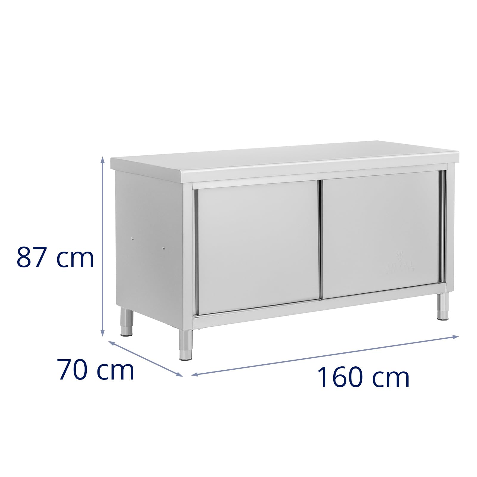 Royal Catering Mueble Neutro de Acero Inoxidable con Pasaplatos - ECO - 160 x 70 cm - 500 kg