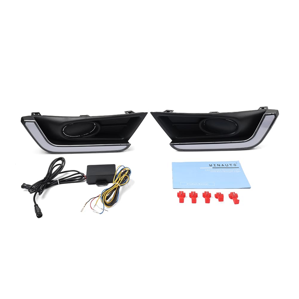 Cnswee6 Front Fog Light Daytime Running Lights Driving Lamps ABS for HONDA CRV 17-19 2 Pcs