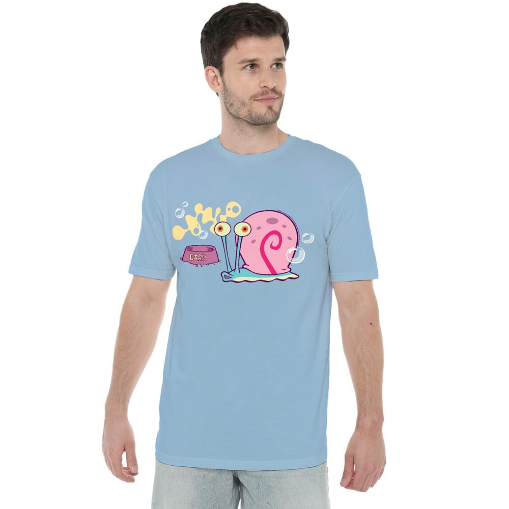Spongebob Men's Gary The Snail T-Shirt Light Blue - 3XL