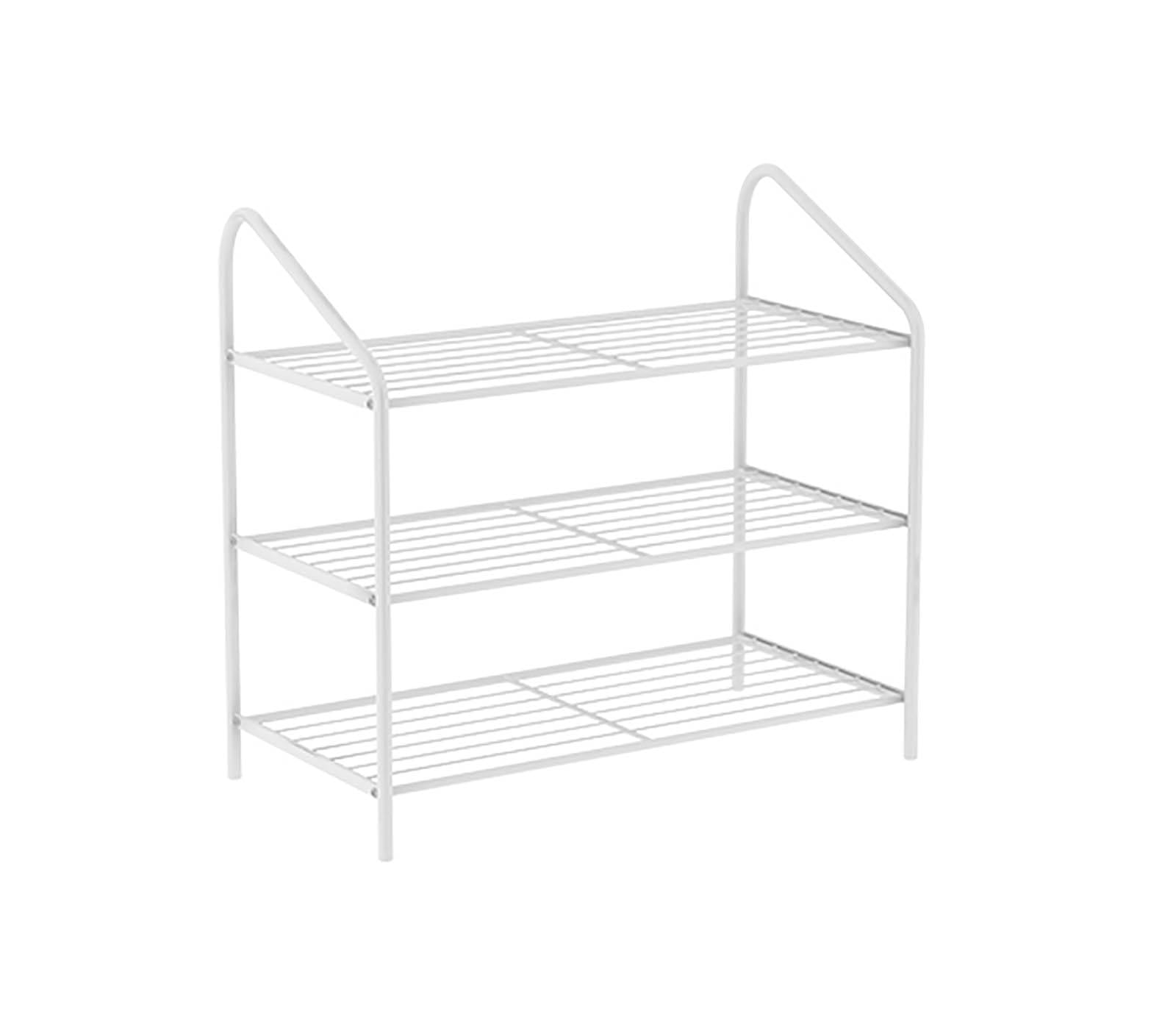 Étagère à chaussures en métal extensible meuble de rangement 50 cm pour entrée