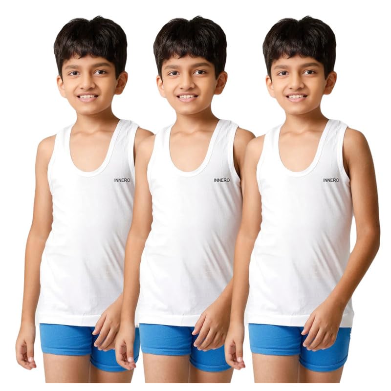 Image of INNERO Kids Vest, 100% Cotton Sleeveless Vest For Boys & Girls Innerwear
