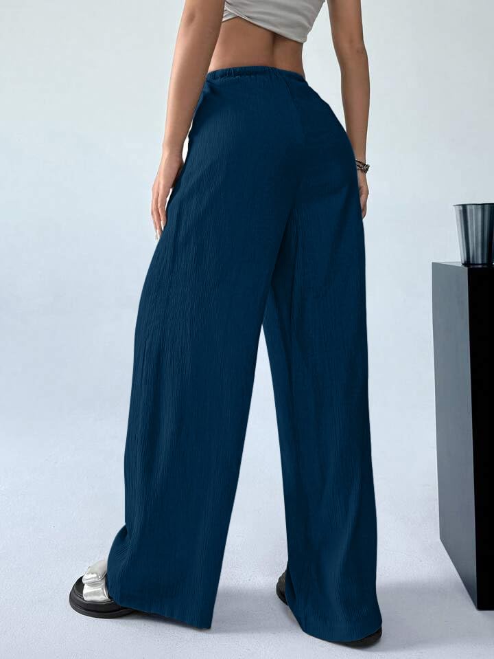Image of GRECIILOOKS High Waist Trousers for Women - Flared Korean Style Formal Pants | Elegant Workwear for Office, College & Events (Available in Plus Size)
