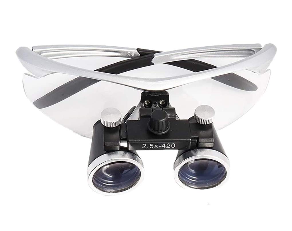 Magnifying Glass Loupes Surgical Magnifier for Clinic Dental Surgical Medical Binocular Loupes 2.5X / 3.5X Magnification Dentist Surgical Dental Glasses for Dentist, ENT, ophthalmology (2.5x)