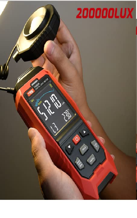 MeterTo Lux Meter Iluminometer Luminometer Digital Light Meter with Backlight Display, 1~200.000lux