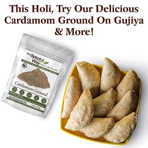 The Spice Way Cardamom Ground - (4 oz) Ground Green Decorticated Cardamom Powder Kosher by OK