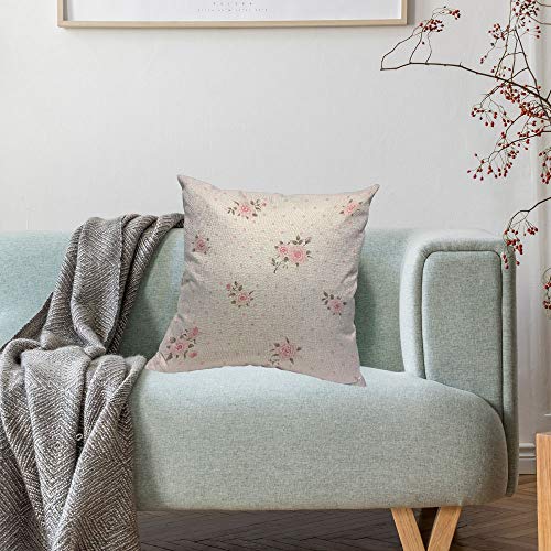 Hosnye TPC2020A148 Floral Polka Dot Background Throw Pillow Case Cushion Covers Shabby Chic Style Pattern thumb #3