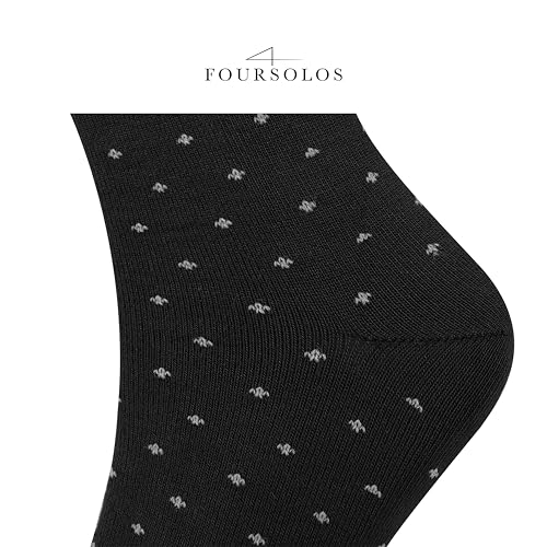 Men's Bamboo Dress Socks, Non-Binding, Breathable, Soft Crew Length Socks, Ideal for Everyday Wear, 4 Pack (9-12)3