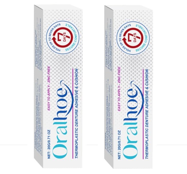 2 PCS Thermoplastic Denture Adhesive,False Teeth Adhesive,Improve Fit,Comfort and Stability of Dentures（20g）