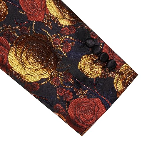 Image of Barry. Wang Men's Sport Coats & Blazers Flower Suit Jacket 1 Button Paisley Tuxedo Mardi Gras Carnival Parade Gift