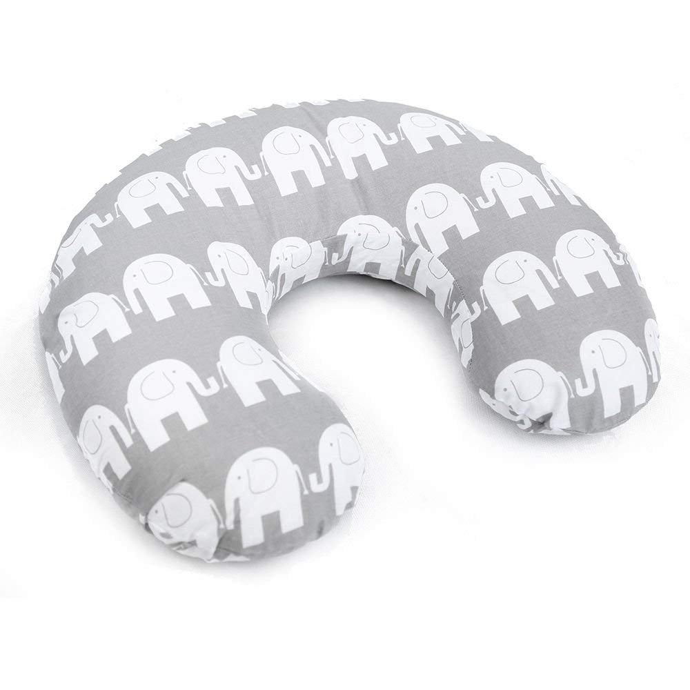 Babymam Elephants Grey Cover Breast Feeding Pillow Baby Nursing Maternity Pregnancy Breastfeeding Cushion - Cover Only (Elephants Grey)