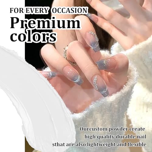 EODCI 28g Dipping Powder, Durchsichtig Dipping Nagelpulver, Dip Pulver Nagel Dipping Puder French Nagelkunst Serie Maniküre für Salon DIY & Hause Nagelpuder Spiegelpulver