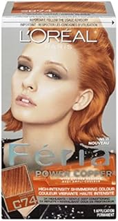 L'Oreal Paris Feria Multi-Faceted Shimmering Permanent Hair Color, C74 Copper Crave (Intense Copper), Pack of 1, Hair Dye