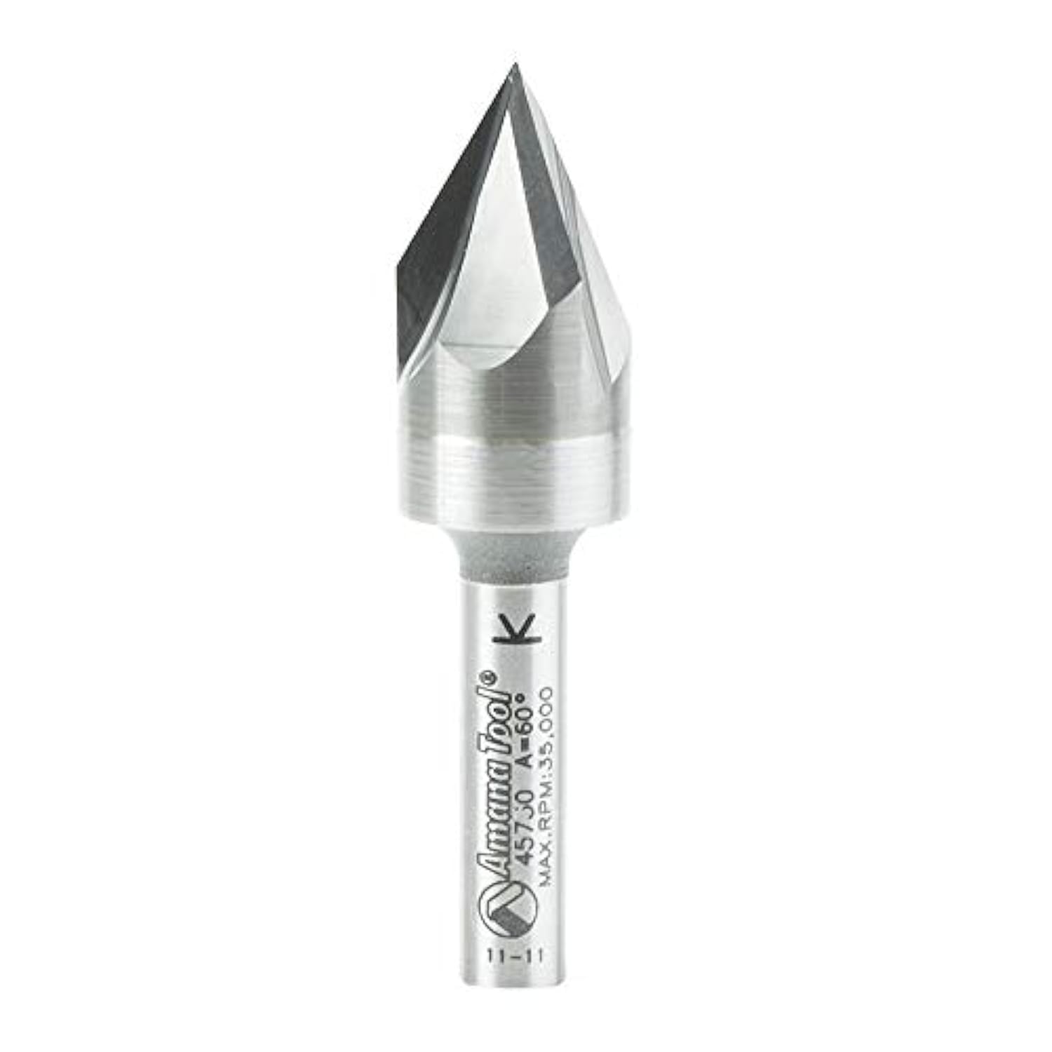 Amana Tool - 45731 Solid Carbide V-Groove Signmaking & Lettering 60 Deg x 9/16 Dia x 7/16