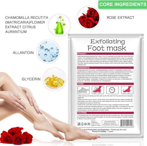 Foot Mask 5 Packs, Foot Peel Mask Callus Remover, Exfoliating Peeling Calluses Dead Skin, Callus Remover Foot Mask - Image 2