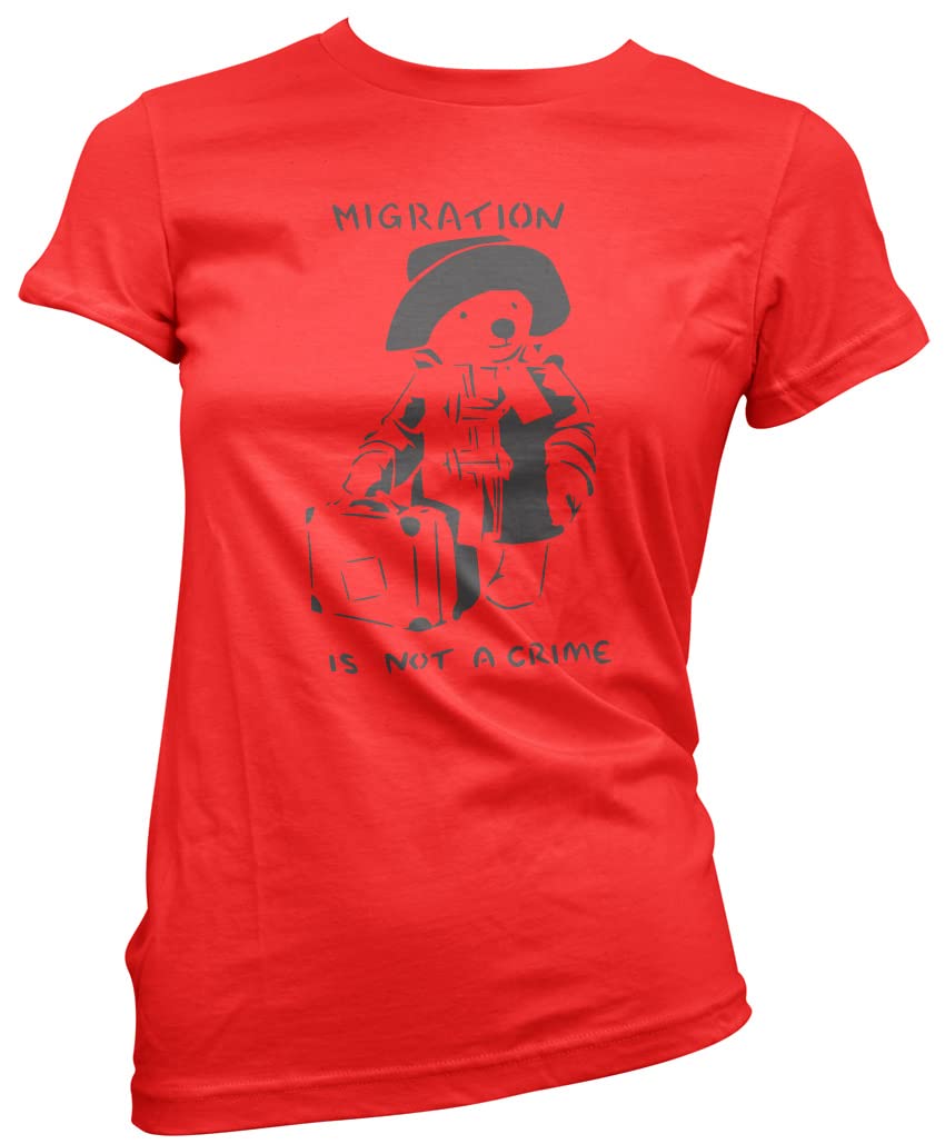 HotScamp Migration is not a Crime Banksy Women's T-Shirt - red 12