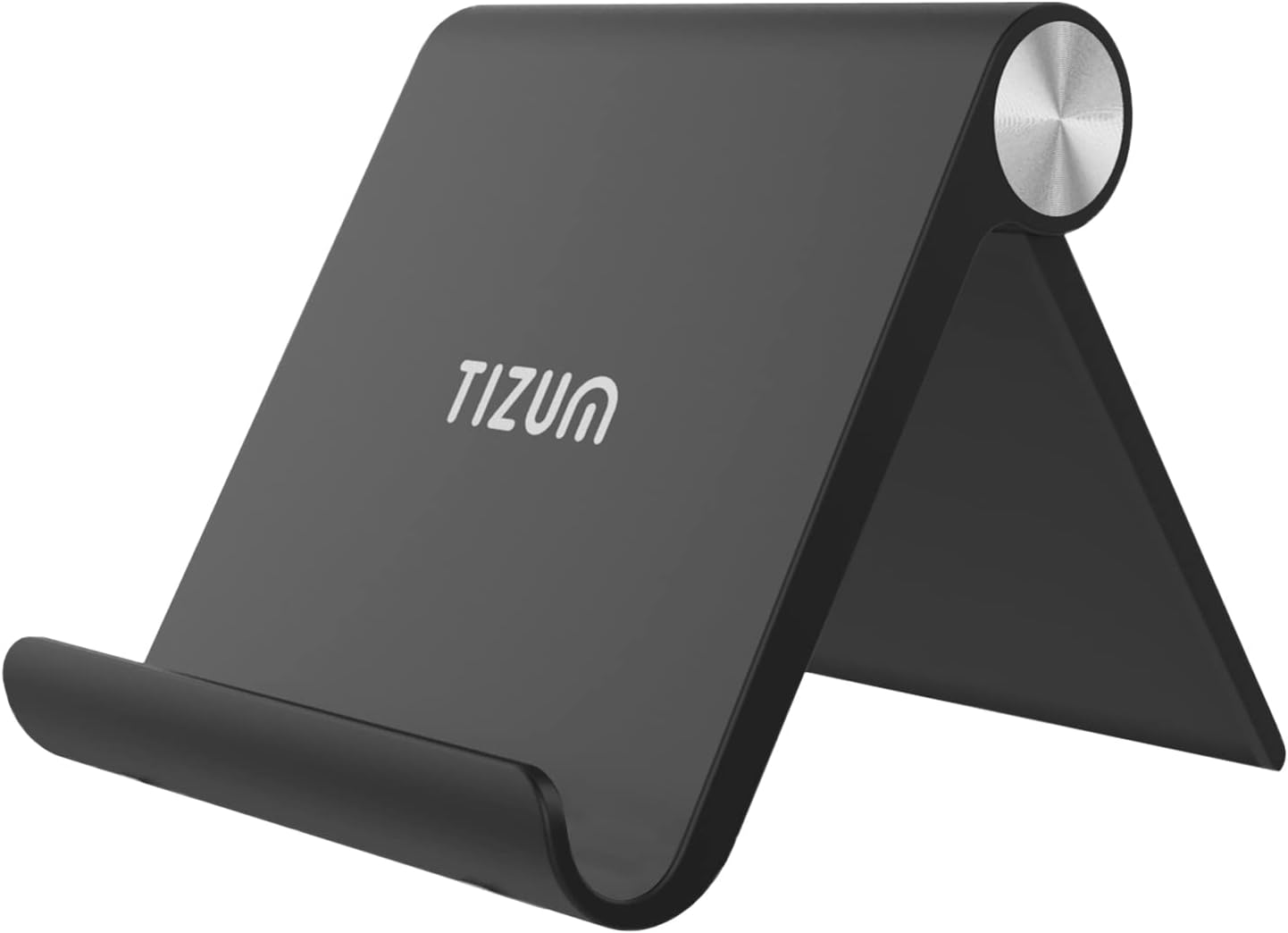 Tizum Multi Angle Foldable Tablet/Mobile Phone Tabletop Stand Holder, Adjustable Angle, Anti-Slip Pads, Cradle, Dock Compatible for Ipad, Tablets, Smartphones, Kindle with Screen Up to 10-Inch (Black)