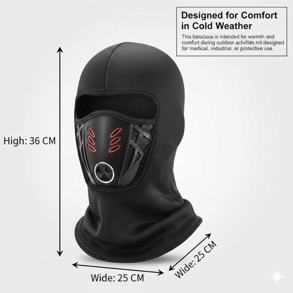 Balaclava Face Mask Men Winter Rider Warm Anti-haze Mask, Windproof Thermal Full Face Cover for Skiing, 3D Design Breathable Bandana, for Skiing,Snowboarding, Motorcycle & Cold Weather Outdoor Use - Image 8