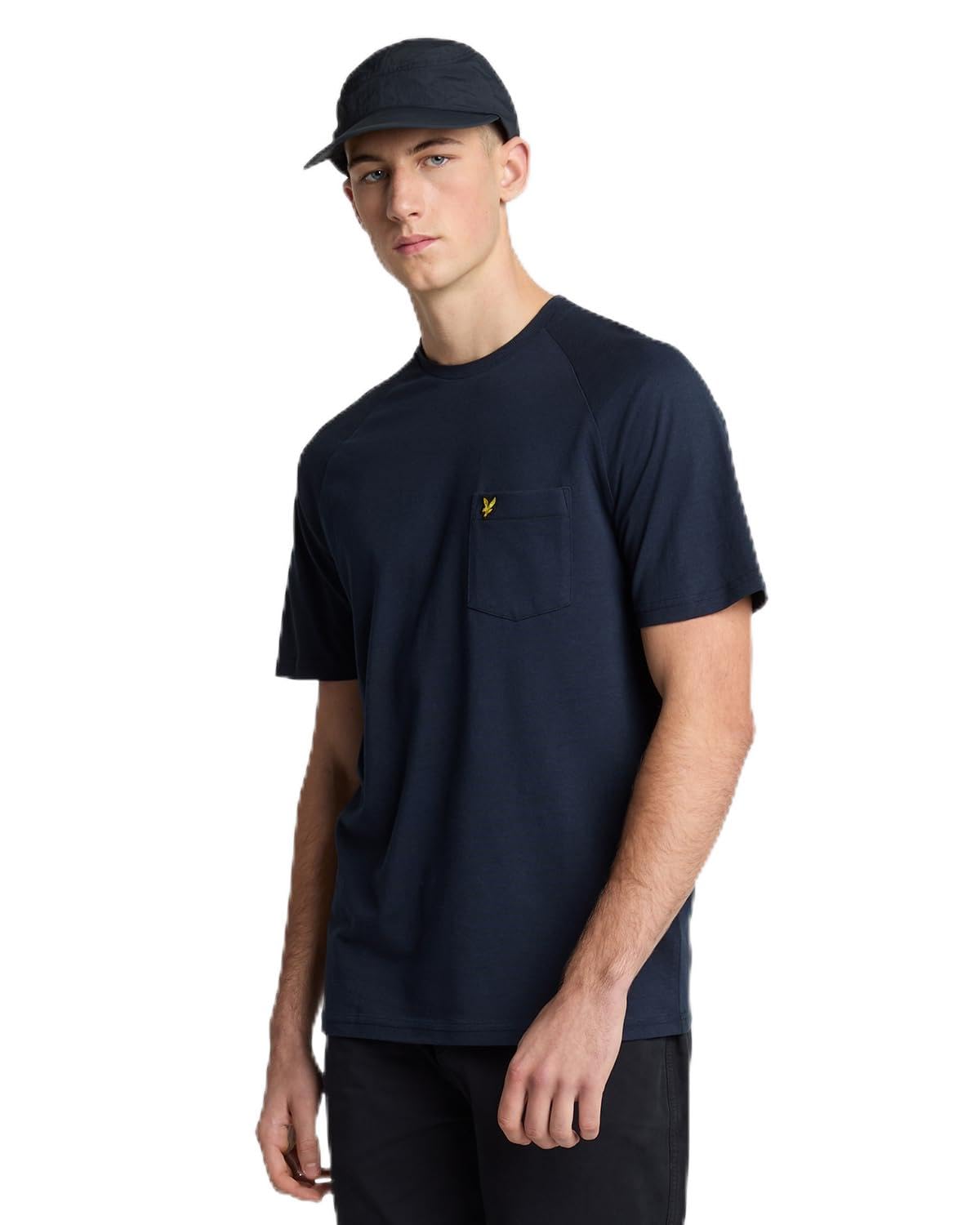 Lyle And Scott Men's Navy Linen Blend Raglan T-Shirt  36 S