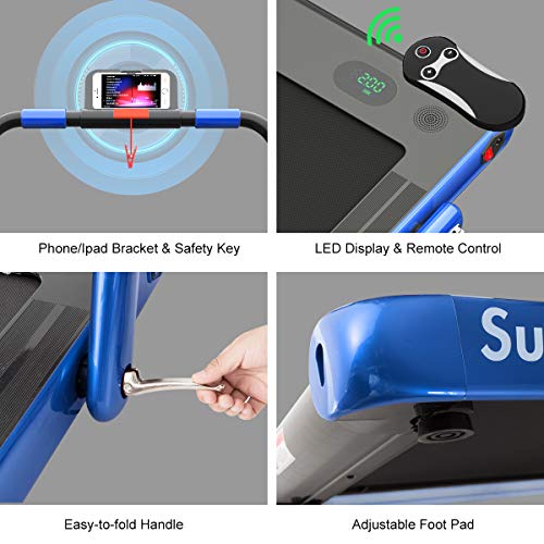 Image of GYMAX Walking Pad, 2 in 1 Free Installation Under Desk Treadmill with Smart App, Remote Control & LED Display, 2.25HP Foldable Portable Compact Running Machine for Small Spaces Home Office