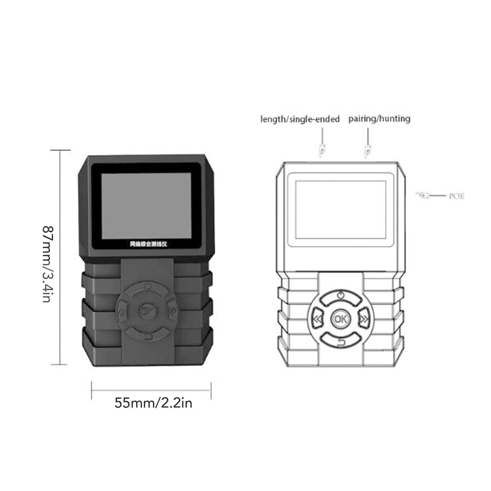 Naroote Netzwerkkabeltester mit LCD-Display, 5 Scan-Modi