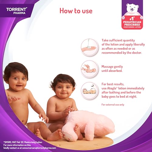 Image of Atogla Baby Lotion 200ml from Tedibar Family | No. 1* Pediatrician prescribed Moisturising Lotion- By Torrent Pharma