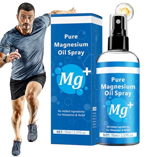 Spray de relajación muscular, aceite tópico de magnesio, aceite muscular relajante, cómodo y fácil de usar, versátil y eficaz, 4,1 x 4,1 x 12,5 cm, para adultos, mujeres, hombres y ancianos