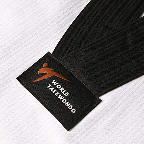 Image of MOOTO Korea Taekwondo BS4.5 Basic Uniform WT Logo White BK V-Neck MMA Martial Arts Karate Demonstration Team Gym School