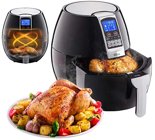 8in1 Heißluftfritteuse | 1.500 Watt | 8 Programme | LED Display | 30 Minuten Timer | Temp. Regler 80°C-200°C | Kapazität: 3,5 Liter | Heißluft