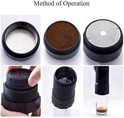 AYDQC Cafetera portátil, máquina de café de café Espresso Manual Compatible con café molido para el hogar de oficinas al… - Imagen 6