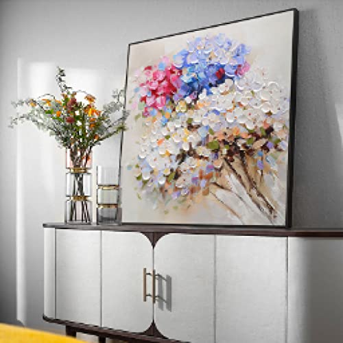 Toile happy flower abstrait imprimee en haute definition format 40x40cm
