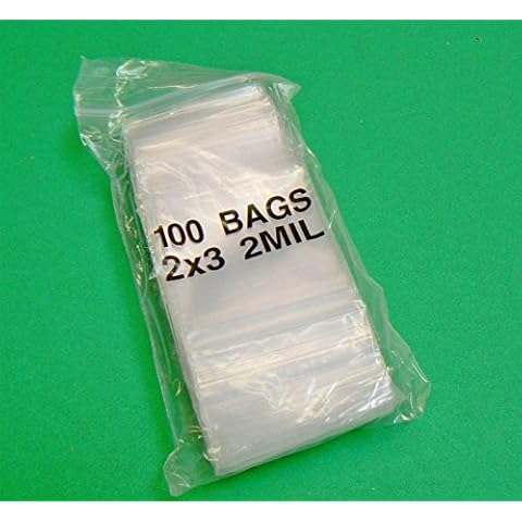 100 Clear Reclosable Zipper Bag (2'' x 3'') - 2 Mil Thick, by Amamax Cover