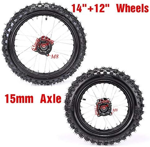 Miniatura 2 de Neumático Knobby de 1.85x12 60100-14 delantero y 1.4x14 80100-12 para motocrosspit bikemonkey bike7090110125140150160cc scooter de gasolina y