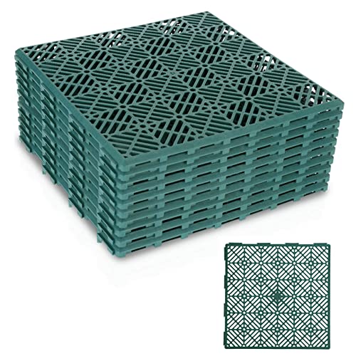 ADEPTNA Interlocking Easy Click Plastic Garden Deck Tiles Nonslip Path Floor Lawn Paving Patio –...