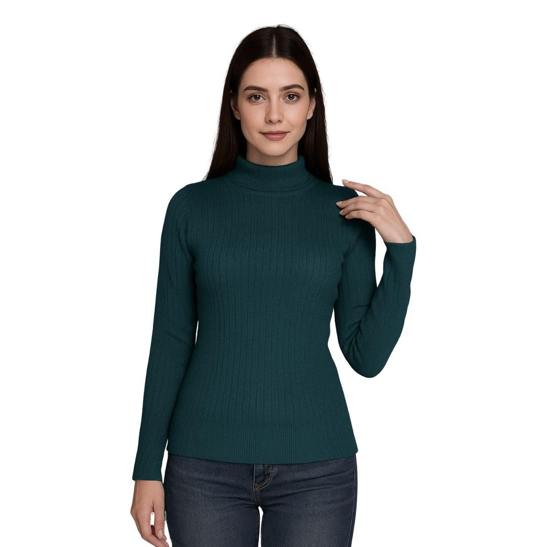 top ten Free Size Thin Body Hug Stylish top for Layering Highneck/Turtleneck Rib Knit skivi/Pullover for Women(Made in India)-picture-47