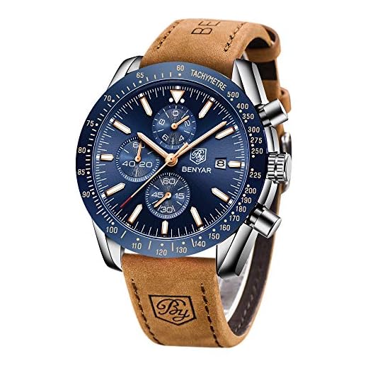 BENYAR Sport Casual Reloj de Pulsera de Cuarzo analógico Impermeable para Hombres