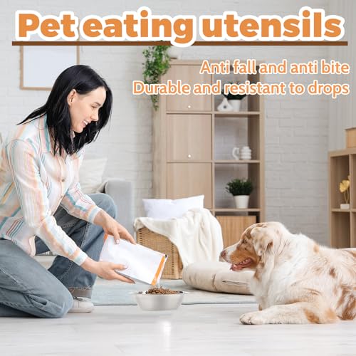 2 Stück Dick Edelstahl Hundenapf Food Grade Safe Haustier Katze & Hunde Futternäpfe und Wassernäpfe leicht zu reinigen (14cm/5.5in)