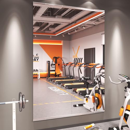Amorho 67''x24''(Each)-2PCS Gym Mirror, Tempered Glass, Frameless Full Body Mirror for Home, Yoga Studios, Dance Rooms, Garage Gyms.