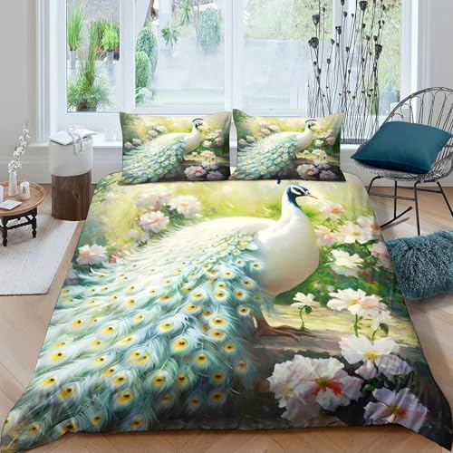Parure de lit microfibre super douce avec scène florale 3D - 4