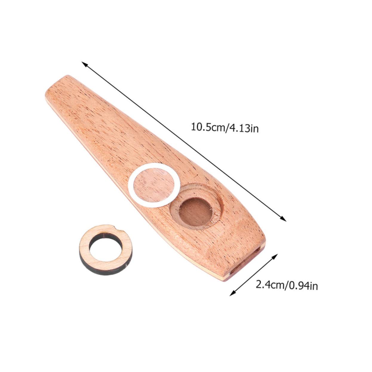 Yardwe 1Pc Solid Wood Kazoo for Easy to Play Mouth Instrument Musical for Guitar and Ukulele Accompaniment Simple Design with Replaceable Membrane for Beginners