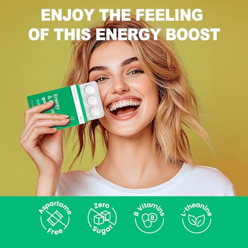 Image of Energy Caffeine Gum (54 Pieces) - Sugar Free with L-theanine + Natural Caffeine + Vitamin B12 & B6 - Nootropic Energy & Focus Supplement for Women & Men - Keto & Vegan, Spearmint Flavor