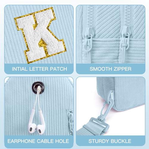 Image of Viverte Small Corduroy Sling Bag Initial Crossbody Bag Fanny Pack for Girls Personalized Birthday Gifts for Teen Girls Gifts