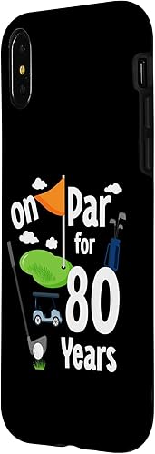 Miniatura 2 de iPhone XXS On Par 80th Birthday Golf Player Theme 80 Year Old B-Day Case