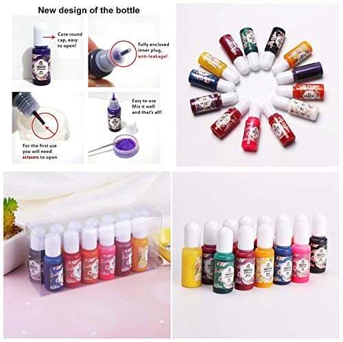 10 Stück 30ML Kristall UV-Harz + UV-Lampe + 13 Pigment für DIY Home Professional Handcraft Schmuck Ohrringe Halskette… – Bild 3