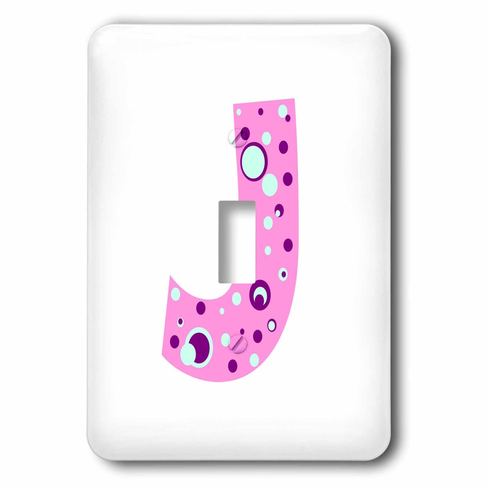 Interrupteur fille lettre J rose multicolore pour décorer sa chambre
