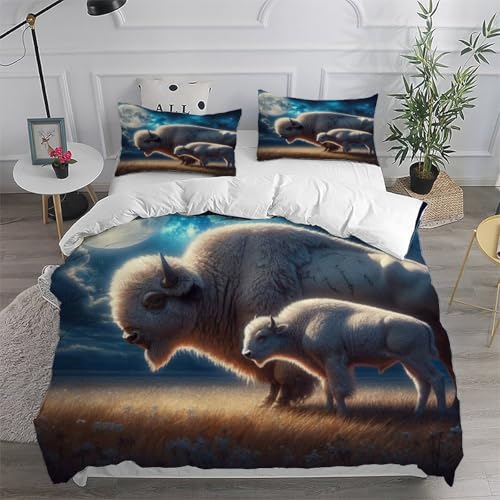 Housse de couette bison parure lit microfibre de qualité premium