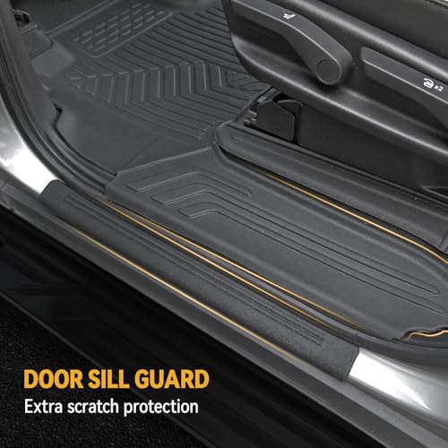 Image of Floor Mats for Chevy Suburban /GMC Yukon XL /Cadillac Escalade ESV 2021-2026, All Weather Cargo Liner with Backrest Cover and Door Sill Guards Accessories, Full Coverage Set (Fit 7 Seats)